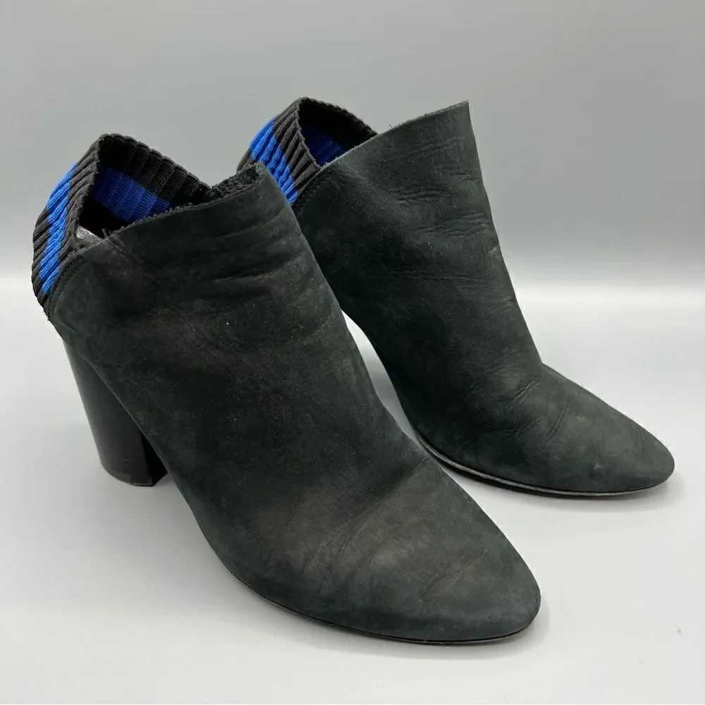 3.1 Phillip Lim Drum Slingback Booties Black Leather Stripe Block Heel Women’s